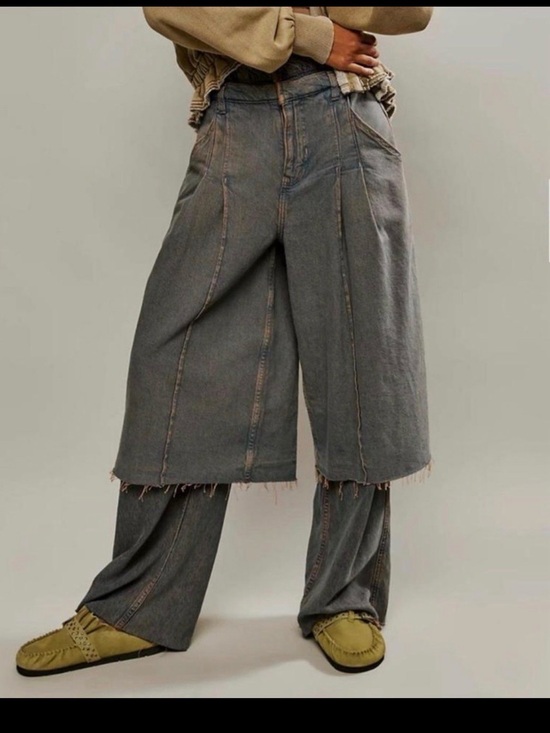 Free People Denim - Free People Wide-Leg Layered Denim